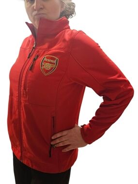 Official Arsenal FC Red Softshell Full-Zip Fleece Jacket – Men's Size S